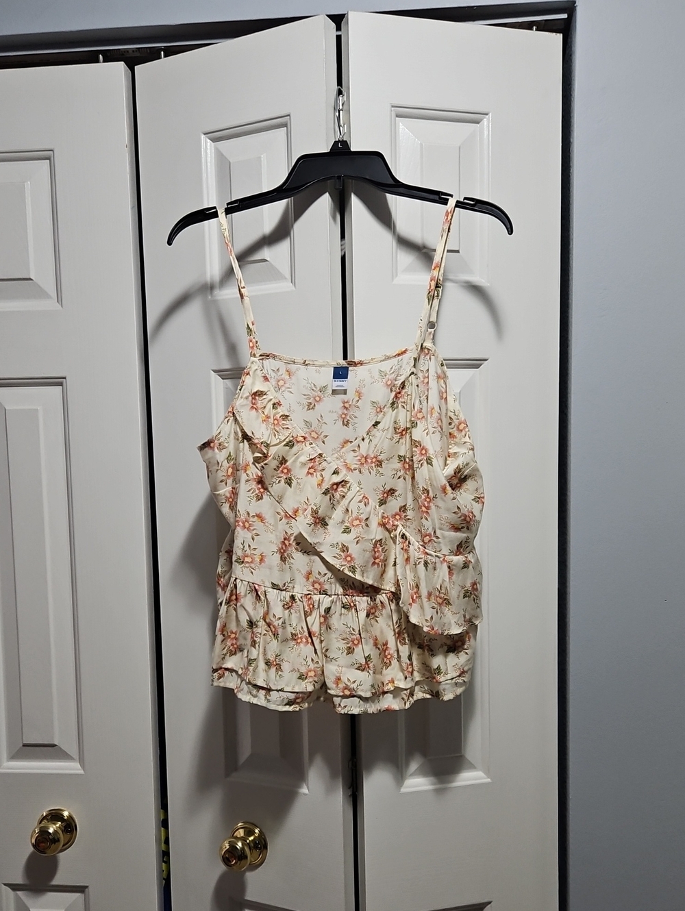 NWT Old Navy Ruffle Cream Floral Cami Tank Top